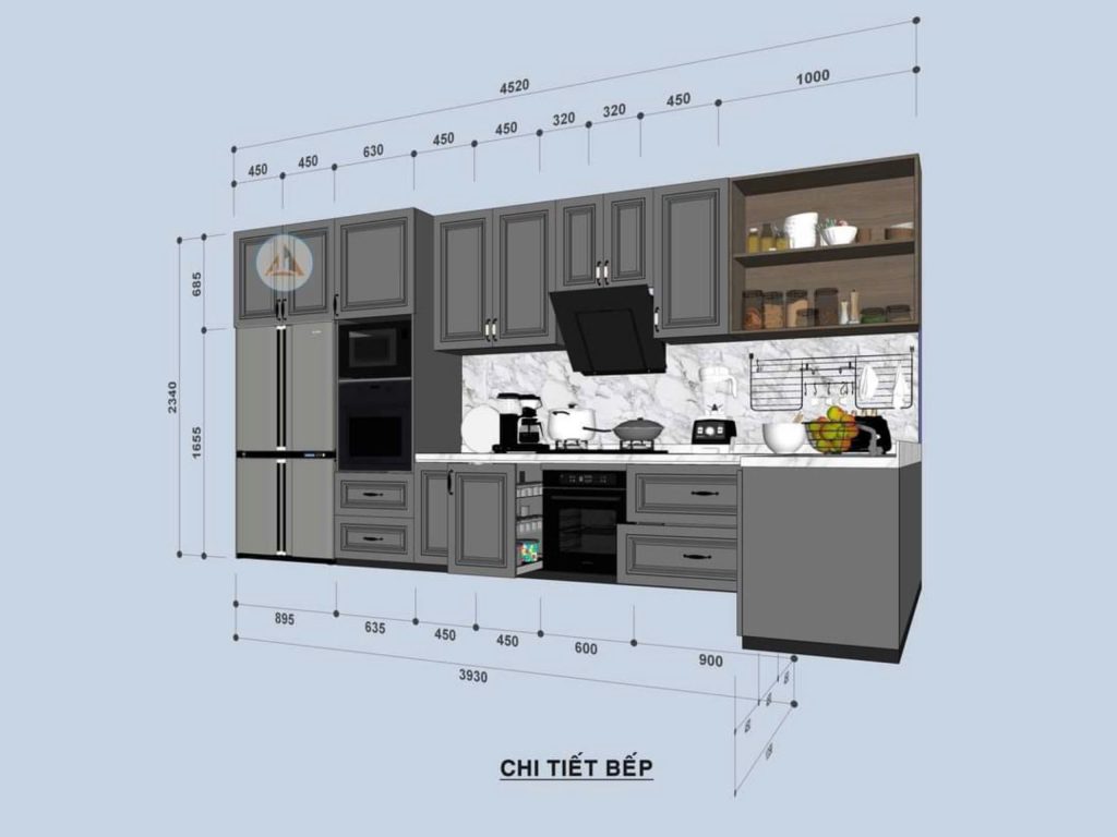 kích thước tủ bếp tiêu chuẩn