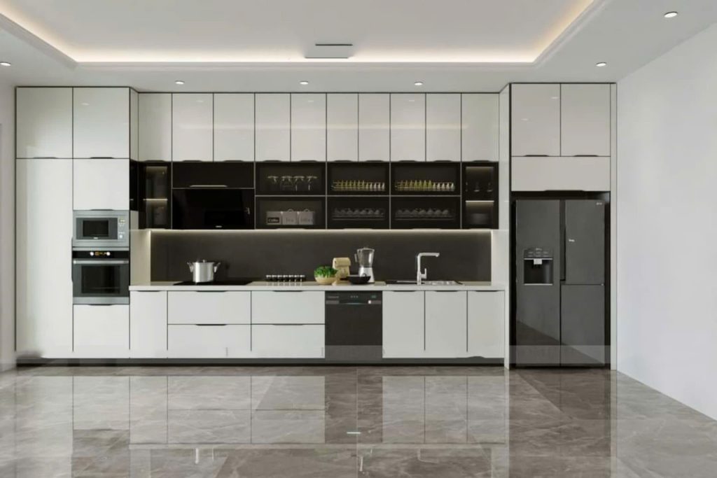 tủ bếp cánh kính tại hải phòng