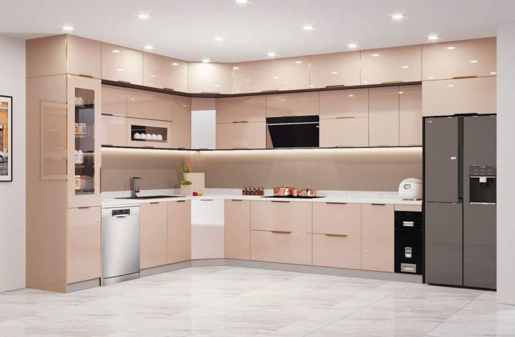 tủ bếp inox cánh kính thái bình