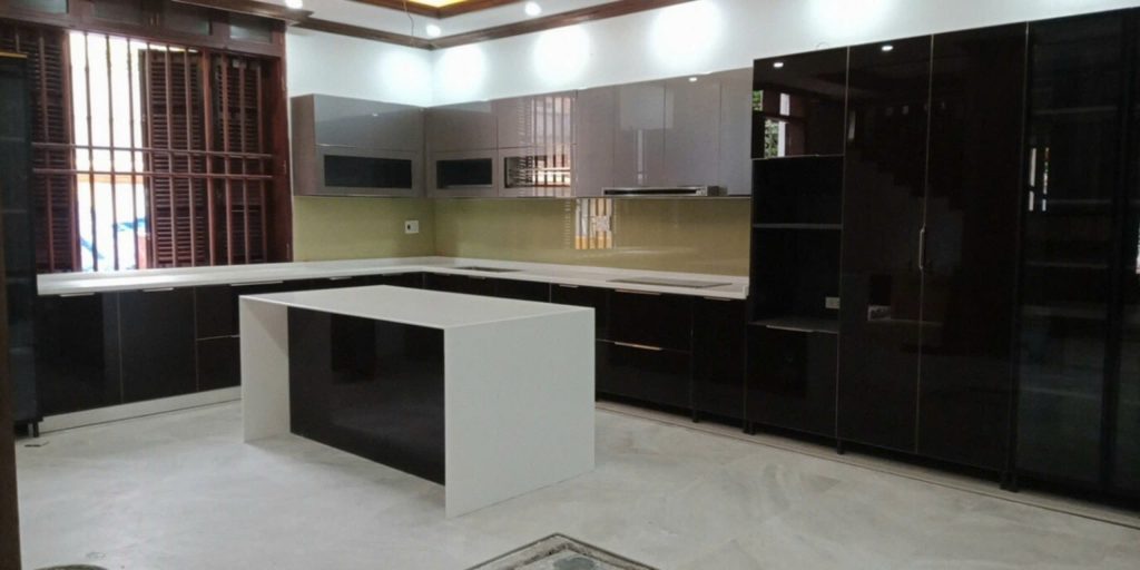 tủ bếp inox cánh kính tphcm
