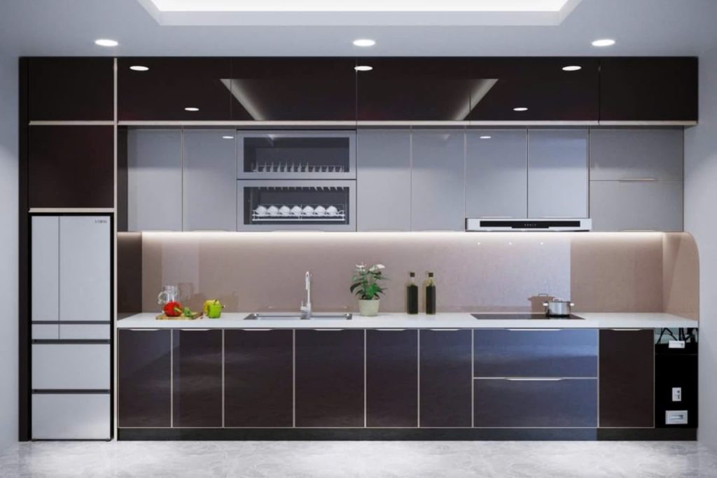 tủ bếp nhôm cánh kính giá bao nhiêu