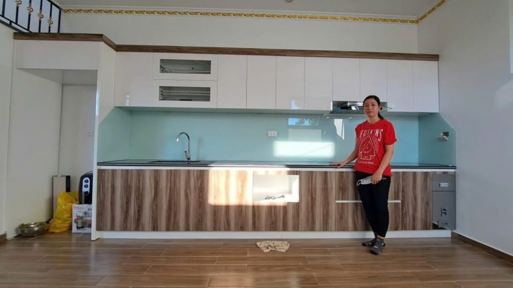 tủ bếp nhựa acrylic hai phòng