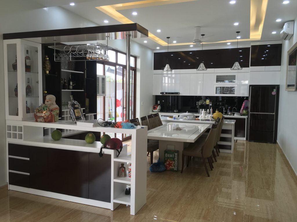tủ bếp nhựa sơn 2k cao cấp nhà chị thương Lê hồng phong Hải Phòng